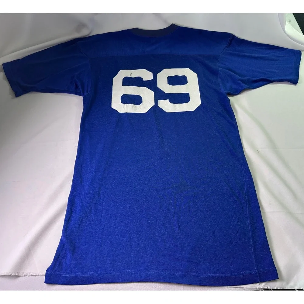 Vintage 70s Champion Blue Bar Jersey Shoreline Star Greyhound Park 69 Large‎ USA